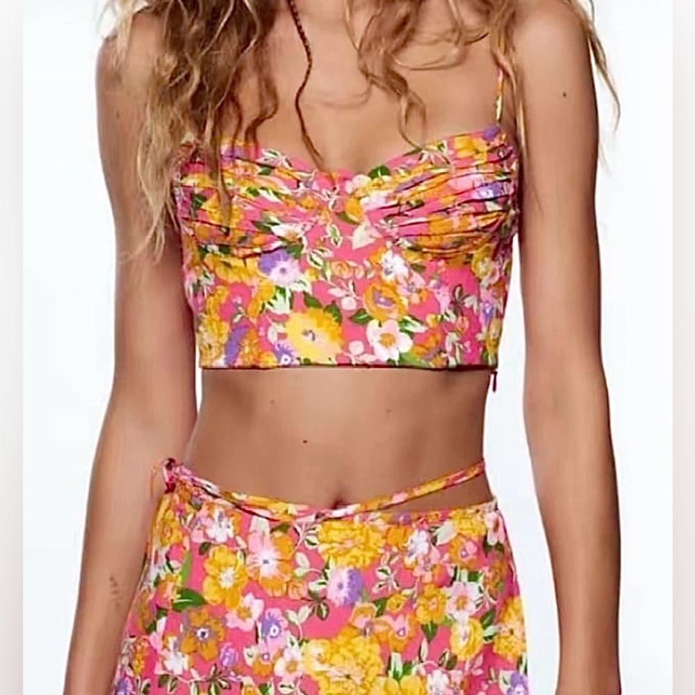 Zara Pink Floral Camisole Top